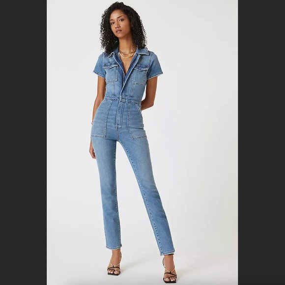 NWOT Good American Denim Jumpsuit ‘Fit For Success’ size 1 - Picture 1 of 3